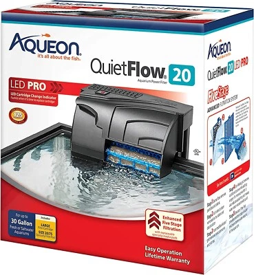 Aqueon Quietflow LED Pro Aquarium Power Filter 20 for Up to 30 Gallons - Image 1 of 4