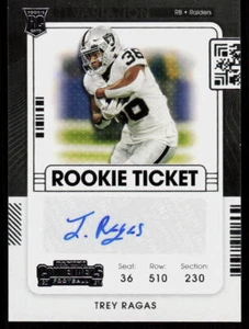 2021 Panini Contenders Trey Ragas #286 FOOTBALL Rookie Las Vegas Raiders RC,AU - Picture 1 of 2