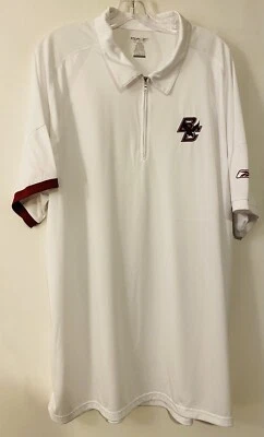Reebok BOSTON COLLEGE Eagles молнии рубашка-поло белый мужской XL - Изображение 1 из 4