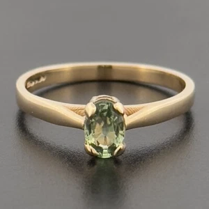 9ct Yellow Gold 0.50ct Tourmaline Solitaire Ring Size N Hallmarked - Picture 1 of 7