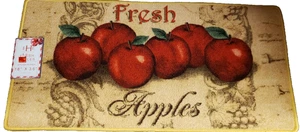 EXTRA LONG PRINTED FLOOR RUNNER (18"x36") 6 FRESH APPLES ON YELLOW, yellow, EHF - Picture 1 of 11