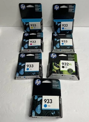 Cartuchos de tinta originales HP 932XL negro y color 933 caducados 2017-2020 lote de 7 sellados Foto 1 de 4