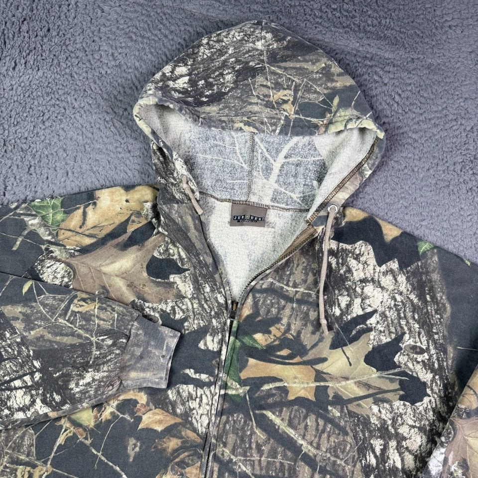 Sudadera con Capucha Cremallera Completa Camuflada Realtree Exterior Jerzees De Colección Años 90 Cuadrada Foto 1 de 4