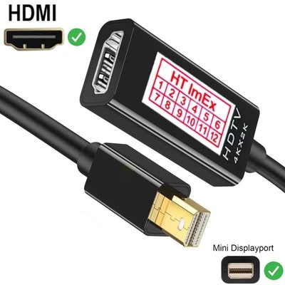 Mini Display Port Thunderbolt to HDMI Adapter Converter Compatible iMac - GR - Bild 1 von 4