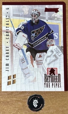 Jim Carey 1996-97 Donruss Between the Pipes troquelado/4000 #3 Washington Capitals Foto 1 de 3