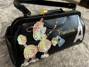Vintage Harveys of California Frenchie Pudel Handtasche Jaclyn Label 50er schwarz - Bild 1 von 18