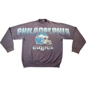 Vintage 1996 Philadelphia Eagles Sweatshirt All Over Print Spell Out Gr. L/XL LESEN - Bild 1 von 9