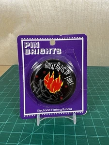 Vintage 80s Pin Brights Great Balls of Fire Movie Promo Button - Picture 1 of 2
