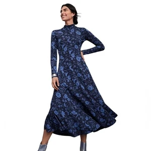 Maxi Abito Ann Taylor Fiocco di Neve Bloom Godet Girocollo NUOVO CON ETICHETTE M - Foto 1 di 11
