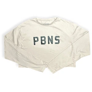 ALPHALETE Women’s Beige PBNS Long Sleeve Crop Tee Size Small - Picture 1 of 5