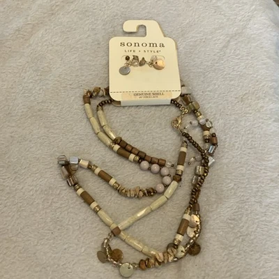 Sonoma Life + Style Genuine Shell Necklace And Earrings - Image 1 of 4
