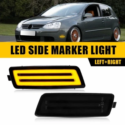Для 2005-2010 Volkswagen Jetta MK5 дым желтый светодиодный передние боковые фары габаритный указатель 2 X J - Изображение 1 из 4
