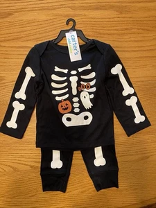 carters 12m Skeleton 2 Pc Set halloween - Picture 1 of 9