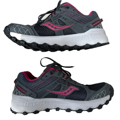 Saucony GRID Raptor TR S15427-5 Women’s 7.5 Athletic Running Shoes Gray/Magenta - Image 1 of 4