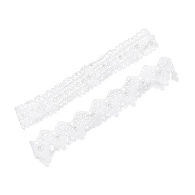  1 Pair Western Wedding Bride Lace Pearl Bridal Foot Decor Floral Ornaments - Bild 1 von 4