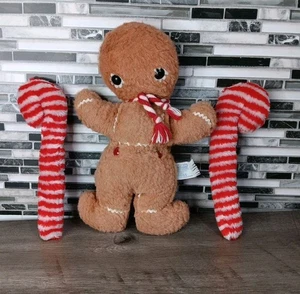 Vintage Knickerbocker Gingerbread Man Plush '60's Era Lot Of 3 Candycanes  - Picture 1 of 13