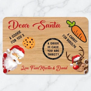 Plato/Tablero/Bandeja Personalizado Nochebuena Querido Santa Navidad Niños (IMPRESO EN UV) - Imagen 1 de 16