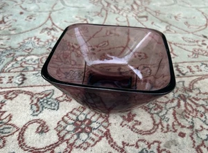 VINTAGE HAZEL ATLAS MOROCCAN 3 X 6”Glass Bowl Amethyst Purple BOWL Mud Century - Picture 1 of 4