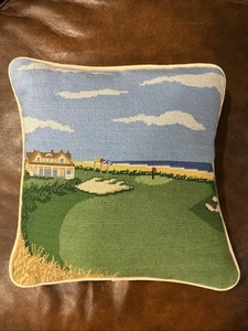 Kiawah Island Ocean Course Golf Club Smathers Branson Needlepoint Pillow-16x16 - Picture 1 of 22