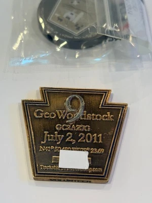 2011 GEOWOODSTOCK IX KEYSTONE VOLUNTEER GEOCOIN (ANTIQUE BRONZE) BRAND NEW - Image 1 of 4