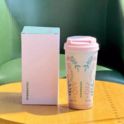 New 2025 China Starbucks Spring Flower Series 16oz SS Tumbler Cup - Image 1 of 4