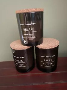 3 X Hotel Collection Apothecary Relax Single Wick Scented Candles - 3 X 200g - Picture 1 of 2