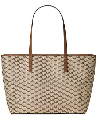  Nuevo Bolso de Mano Michael Kors Emry Grande TZ Top Cremallera Jet Set Equipaje Natural Dorado Foto 1 de 4