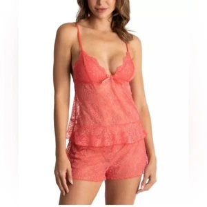 Linea Donatella Lingerie Pajama Set Sexy Lace Cami AND Shorts NEW Small $60 - Picture 1 of 11
