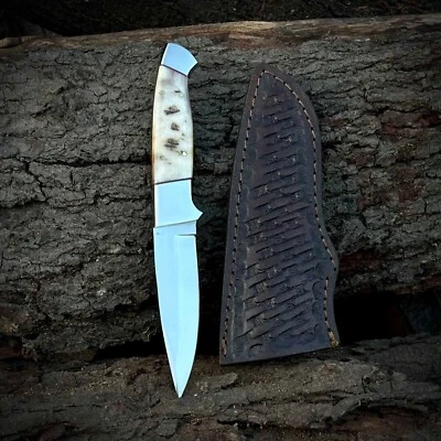 9,2 «РУЧНОЙ РАБОТЫ ЗАКАЗ ОХОТНИЧИЙ НОЖ РОГА ФИКСИРОВАННОЕ ЛЕЗВИЕ КЕМПИНГ ОТКРЫТЫЙ РОГ РАМ - Изображение 1 из 4