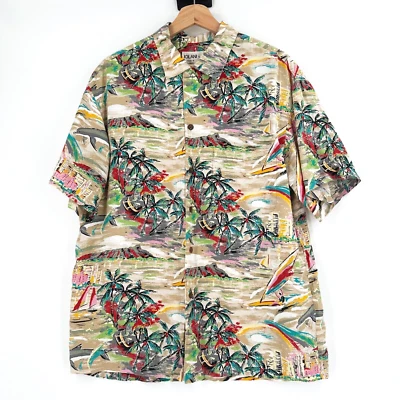 Vintage Iolani Men Button Up Hawaiian Camp Shirt (No Size) XL Sailing Resort USA - Image 1 of 4