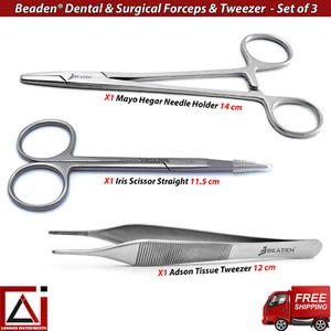 Dentist Suture Surgery Surgical Scissor Mayo Hegar Needle Holder Tweezers Lab - Picture 1 of 5