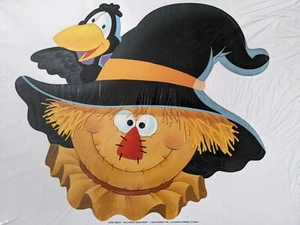 Rare Vintage 90s Die Cut Jointed Scarecrow Halloween Wall Decor-NEW - Picture 1 of 15