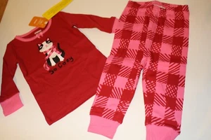 Gymboree Size 12-18 Months Pj's Pajamas Kitty Cat Girl's NEW NWT Sleep Set Red - Picture 1 of 3