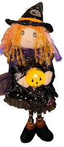Avon Esmeralda Greeter Strega Fibra Ottica Decorazione Halloween Zucca Si Illumina 24" - Foto 1 di 13