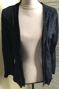 Talbots Sweater Women's Black Medium Cardigan Button Up Scalloped ~EUC~ - Bild 1 von 4
