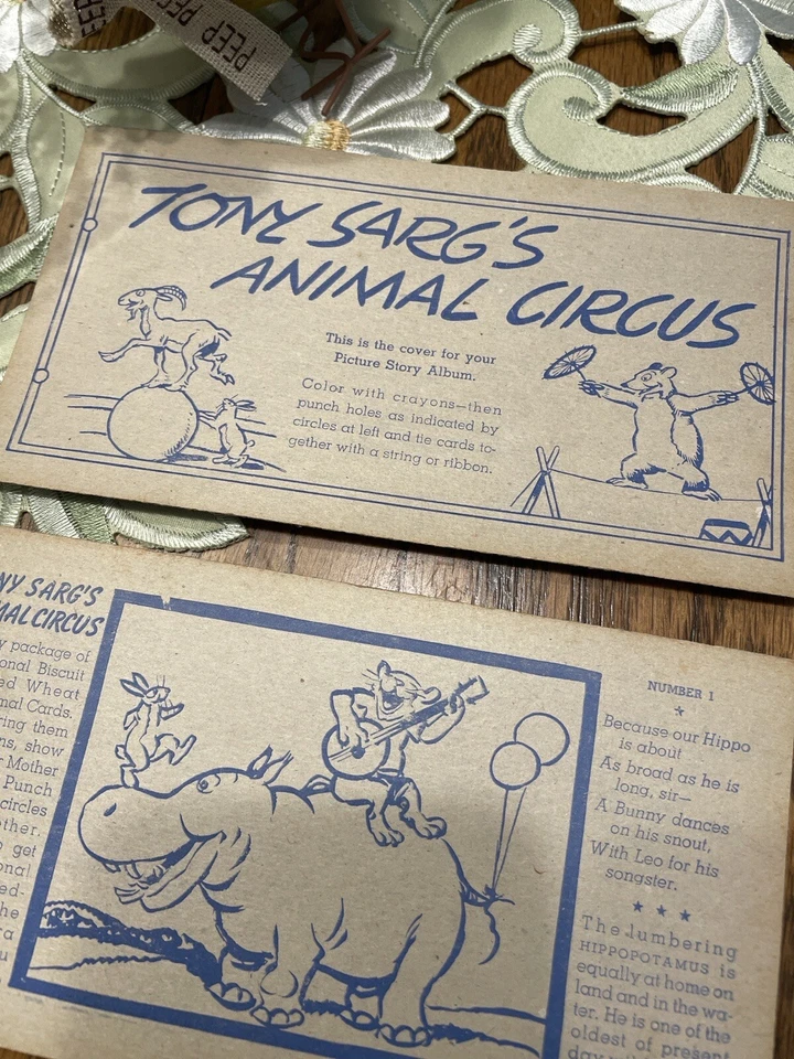 1938 Tony Sarg's Animal Circus Cards NABISCO Shredded Wheat Premiums-36 Cards - Image 1 of 4