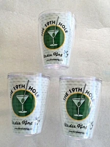 THE 19TH  HOLE  SET OF 3 16 oz  INSULATED TUMBLERS  NEW IN WRAPPERS AWESOME C10 - Picture 1 of 3