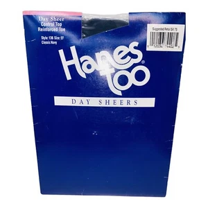 Pantimedias transparentes clásicas de colección Hanes Too Day Sheers control azul marino talla EF - Imagen 1 de 4