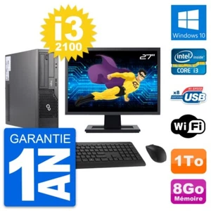 PC Fujitsu E500 Dt Pantalla 27" Intel i3-2100 RAM 8Go Disco 1To Windows 10 Wifi - Imagen 1 de 3