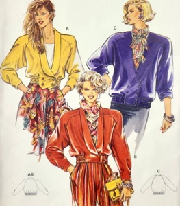 Vtg 1980s UC Burda 5099 Sew Pattern Misses Cropped Bomber Jackets Coats Sz 10-22 - Picture 1 of 5