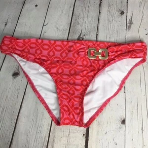 NWT Athena Women's Pink Low Rise Banded Front Bikini Bottom Size 10 - Picture 1 of 12