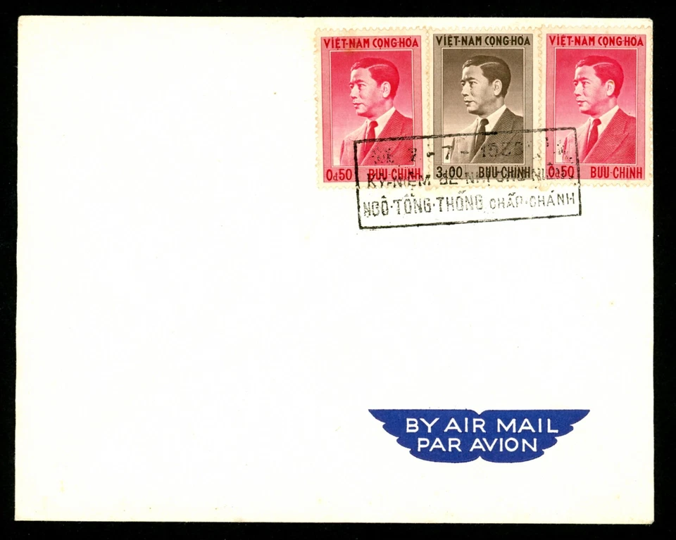 Vietnam del Sur FDC 1956 Presidente Ngo Dinh Diem 41 y 44 (L1162) Foto 1 de 1