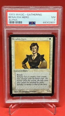 Graded Benalish Hero PSA 7 NM Alpha (Limited Edition) 1993 MTG Douglas Shuler! - Image 1 of 2