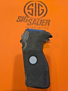 Sig Sauer 45ACP P227  1 piece wraparound black Grips with Sig medallions - Picture 1 of 8