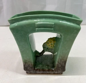 Roseville Pottery Artwood 1951 - arte moderno verde de mediados de siglo 1051-6 - Imagen 1 de 6