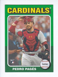 2024 Topps Heritage High #704 PEDRO PAGES RC St. Louis Cardinals VARIAZIONE VERDE - Foto 1 di 2
