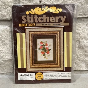 Sunset Stitchery Kit Strawberry Joan Lewis Needlepoint Kit Belgien Leinen gestempelt - Bild 1 von 2