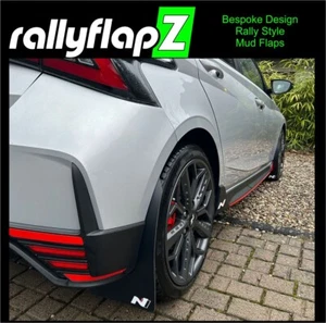 rallyflapZ | Kit fanghi e fissaggio per adattarsi a Hyundai i20N nero 4 mm * raso N-bianco