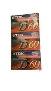 TDK HIGH OUTPUT Dynamic Performance D60 Audio Cassette 3 Pack - Picture 1 of 4