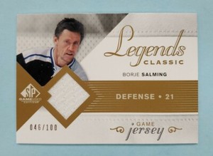 2007-08 SP Game Used Borje Salming Jersey Gold Legends #HGJ-SA Card /100